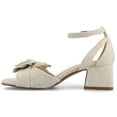 thumbnail image 2 of Journee Womens Zevi Linen Block Heel Dress Sandals, Widths Available, 2 of 9