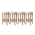 thumbnail image 1 of Maven Lane Eva Counter Stool in Weathered Oak Finish, Sand Color, Set of 4, 1 of 6