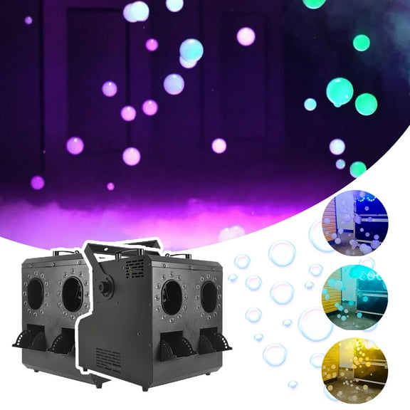 900W Full Color RGB 3in1 2 Head Led Smoke Fog Bubble Machine for Party Wedding Stage Outdoor Event, 2Pcs