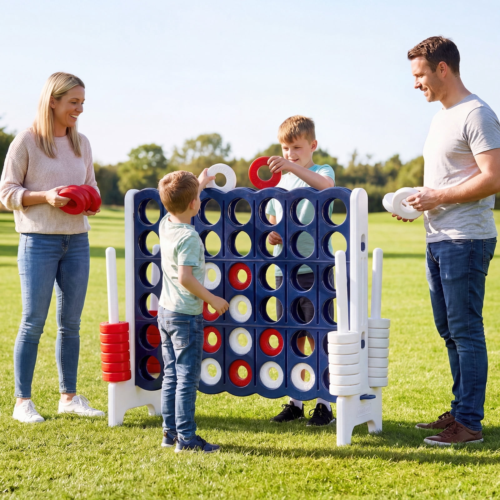 Costway Jumbo 4-to-Score Giant Game Set, Indoor Outdoor Fun, 3.5