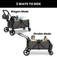 thumbnail image 5 of Jeep Sport All-Terrain Stroller Wagon by Delta Children - Includes Canopy, Parent Organizer, Adjustable Handlebar, Snack Tray & Cup Holders, Grey/Olive Green, 5 of 17