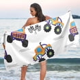 thumbnail image 6 of Cartoon Trucks Beach Towel Fast Drying Camping Towels Sand Free Beach Blanket Soft Absorbent Travel Sport Towel for Gym Bath Shower Swimming 30" x 60" Washcloth Gift, 6 of 7