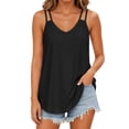 thumbnail image 2 of 2 Packs Tank Tops for Women Sleeveless Summer Tops V-Neck Double Spaghetti Strap Eyelet Casual Camisole Shirts for Daily, 2 of 8