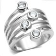 thumbnail image 1 of Alamode 3W286-7 Femmes Anneau en Laiton Rhodié avec AAA Grade CZ en Clair - Taille 7, 1 of 1
