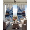 thumbnail image 6 of Navy Blue Mountain Kitchen Curtains Forest Pastoral Modern Art Cafe Short Curtains for Bathroom Blackout Window Curtain Grommet Small Window Treatment Tier Drapes for Bedroom Living Room 52"x45"x2, 6 of 9