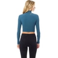 thumbnail image 7 of MixMatchy Women's Long Sleeve Turtle Neck Rib Knit Crop Top, 7 of 7