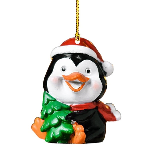 Christmas Tree Mini Pendant Ornaments, Santa Claus Snowman Pendant Car Ornaments Acrylic Pendant