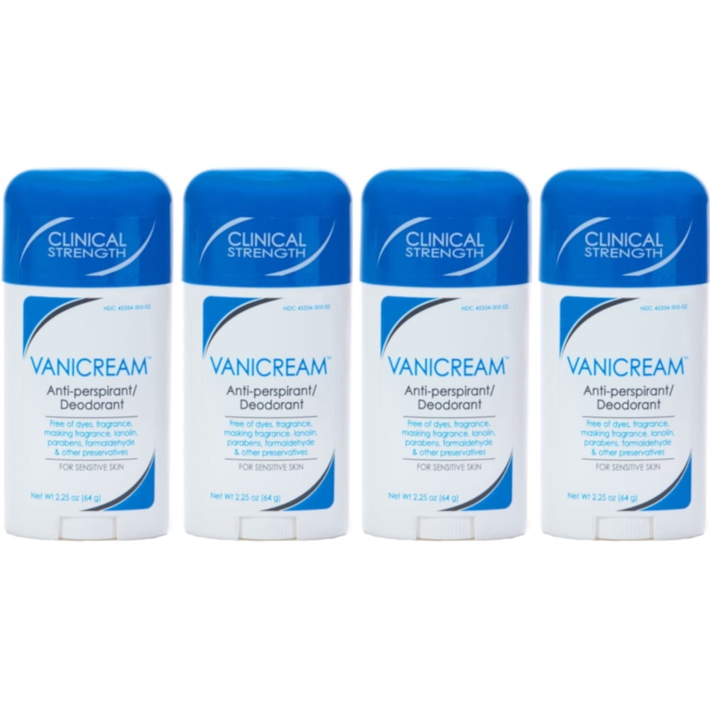 4 Pack Vanicream AntiPerspirant Deodorant for Sensitive Skin 2.25oz