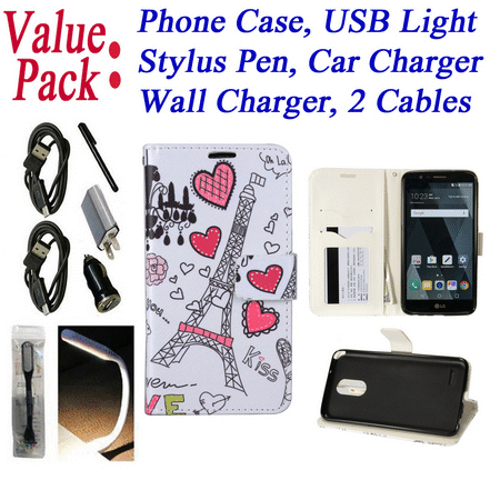Screen Honey - Value Pack ! for LG STYLO 3 ( K10 PRO ) / STYLO 3 + PLUS Case Phone Case Hybrid Wallet Kickstand Pouch Screen Cover Flap Honey Moon