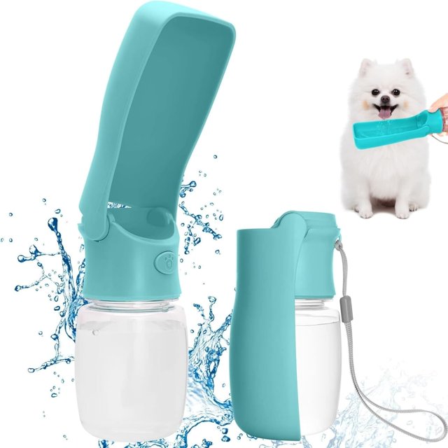 CHAO Botella de agua portátil para perros para caminar, a prueba de fugas, plegable, dispensador de botellas de agua para mascotas, taza de bebida de viaje para caminar, hacer senderismo y viajar