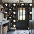 thumbnail image 6 of Peel and Stick Wallpaper Celestial Moon Floral Night Sky Stars Gold Accents Wall Mural 17.7in x 9.8ft Self Adhesive Removable Wall Paper Renter Friendly Wallpaper for Nursery Bedroom Cabinets, 6 of 8