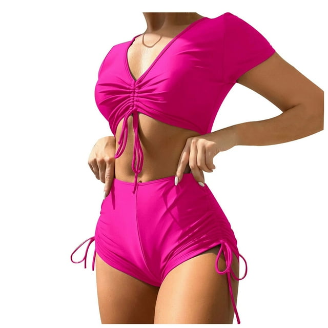 MKLEKYY Trajes De Baño Mujer Dos Piezas Women'S Bikini Set High Waisted Two Piece Swimsuit Swimsuit