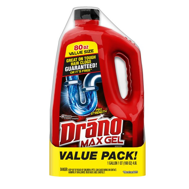 Drano Max Gel Clog Remover, 80 oz, 2 ct