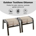 thumbnail image 4 of Outdoor Patio Footstools Aluminum Outdoor Ottomans Footrest Small Seating Wicker Furniture Patio Ottoman 2 Pieces Brown, 4 of 7