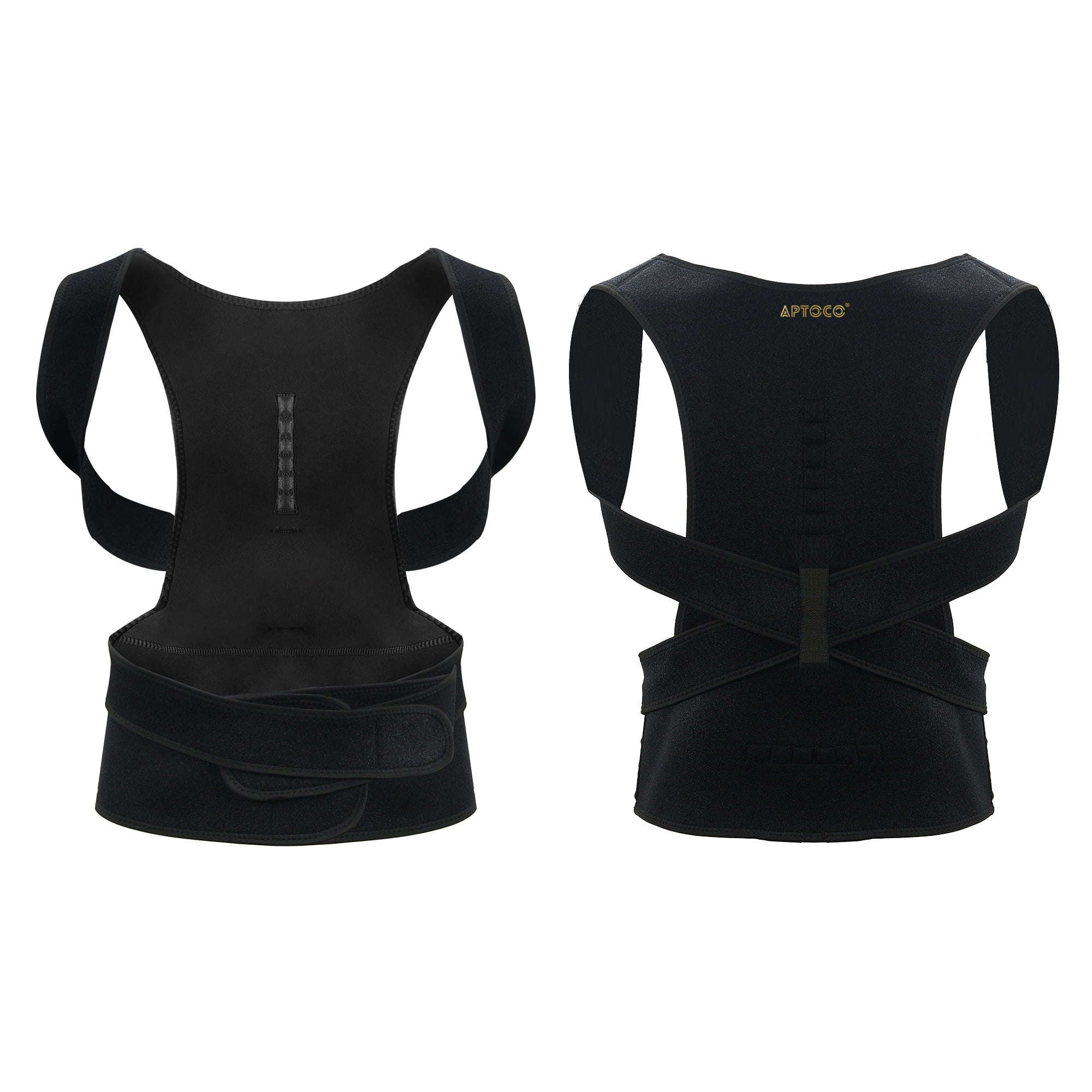 Aptoco Back Posture Corrector for Women Men, Back Braces for Upper Lower Back Pain Relief, Adjustable Fully Back Support Improve Back Posture, L