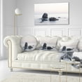 thumbnail image 3 of Designart Rocks in the Sea Black and White - Seashore Throw Pillow - 12x20, 3 of 5
