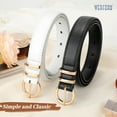thumbnail image 4 of WERFORU Women Leather Belt Waist Skinny Dress Belts Solid Pin Buckle Belt for Jeans Pants, 4 of 7