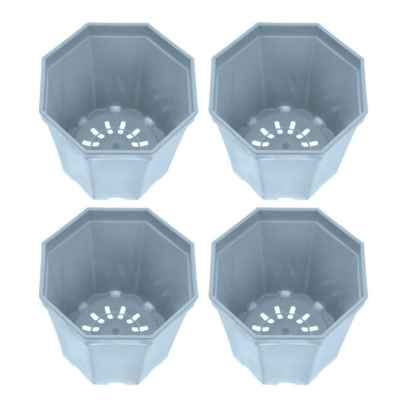 Set of 2 Decoration Plastic Octagonal Flower Pot Beautiful Flowerpot