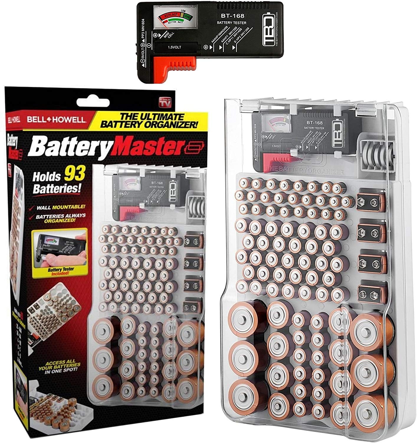 72 Battery Tester Case Storage Box Battery Caddy Storage Plastic Holder Sl U7C7