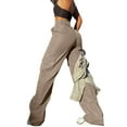 thumbnail image 7 of BRDFRL Cargo Pants for Women High Waisted Casual Pants Work Pants Baggy Stretchy Wide Leg Y2K Streetwear with Pockets Camel XL, 7 of 7