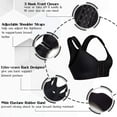 thumbnail image 4 of Nebility Post-Surgical Bra Wide Adjustable Straps with Front Closure Wirefree(Black Large), 4 of 8