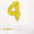 thumbnail image 3 of Unique Industries Foil Big Number 4 Shaped 34" Gold Solid Print Balloon, 3 of 4