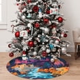 thumbnail image 5 of Lsque Fantasy Cosmic Landscape Print Christmas Tree Skirt, Tree Skirt with Ties or Velcro, Perfect for Holiday Decorations, Halloween, and New Year-36", 5 of 7