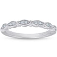 thumbnail image 1 of 1/10ct Diamond Wedding Ring Womens Marquise Shape Stackable 14k White Gold, 1 of 3