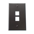 thumbnail image 2 of Leviton 41080-2BP QuickPort Wallplate, Single Gang, 2-Port, Brown, 2 of 2