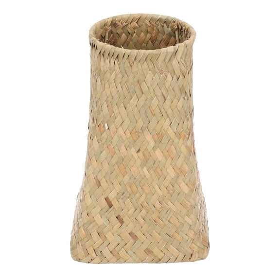KONTONTY Pen Organizer for Office Supplies Bamboo Weaving Flower Pot 1Pack Back to School