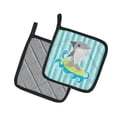 thumbnail image 2 of Caroline's Treasures Surfin Shark on Stripes Pair of Pot Holders, 2 of 2
