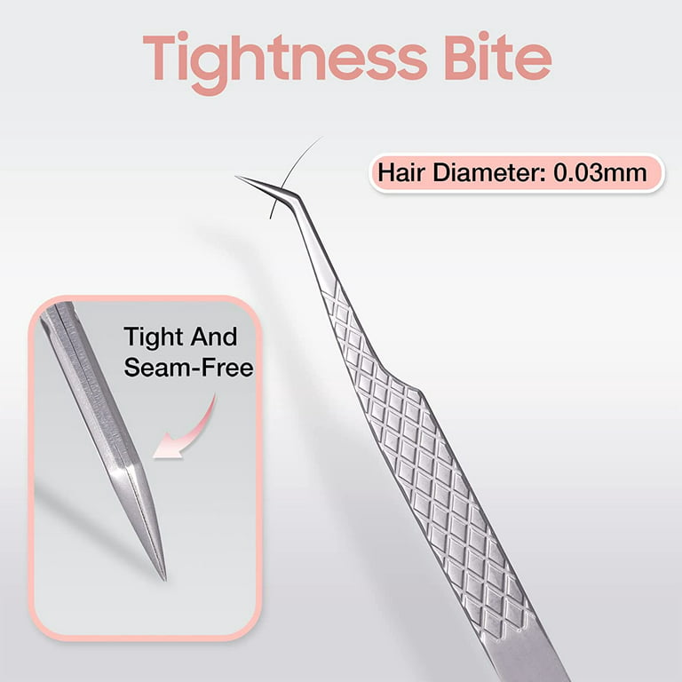 Fiber Tip Light Peach Coated Precision Stainless Tweezers