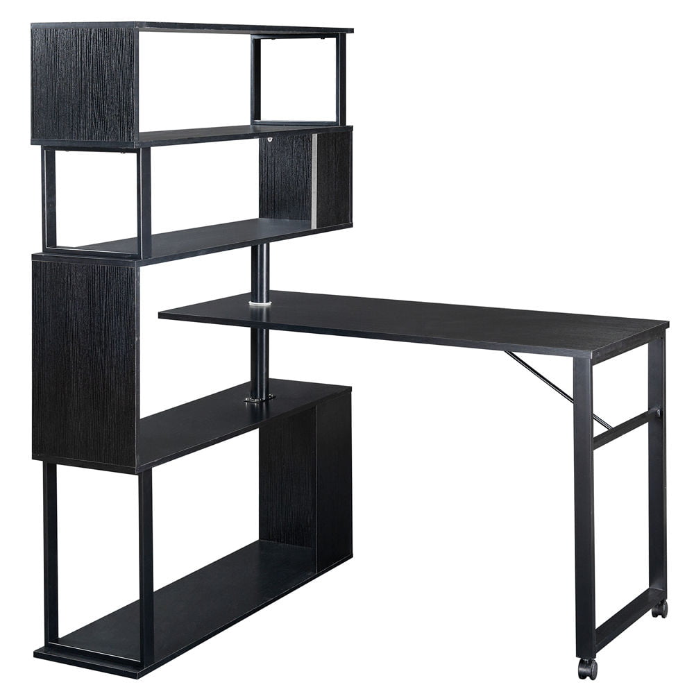 Convertible Computer Desk With Lockable, Convertible L Shaped Computer Desk With Storage Shelf