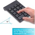 thumbnail image 2 of Wireless Numeric Keypad & Mouse Combo 18 Keyboard Keys USB Receiver Number Pad Keyboard Number Pad Plug and Play 24GHz Sensitive Technology 1200 DPI Mouse Combo for Laptop PC Desktop, 2 of 5