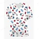 thumbnail image 3 of Tops con estampado de Hello Kitty Para Mujer, Para dentista uniforme de trabajo, enfermera, Uniformes médicos Para Mujer, ropa de trabajo Para Hospital, 2024, 3 of 6