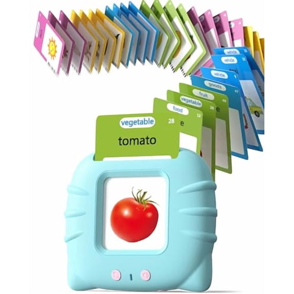 Talking Flash Cards for Toddlers 1 2 3 4 Year Olds,Montessori Language Learning with 224 Words,Pocket Speech Therapy and Autism Playthings,Children's Sensory Educational Device