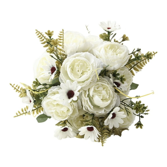 ievspot Artificial Flowers Bouquets Fake Daisies Peonies Bunch, for Home Floral Arrangement Wedding Hotel Decoration