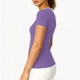 thumbnail image 4 of Zpzdpjkx Womens Tops 2026 Short Sleeve Deep V Neck Tee Shirts Summer Ribbed Slim Fit Knit Tunic Blouse, 4 of 6