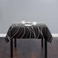 thumbnail image 2 of Black Ombre Lines Square/Round Tablecloths 54x54,Simple White Black Gradient Stripes Table Cloth Table Cover Indoor/Outdoor Tabletop Decor for Wedding Holiday Party Dinner Baby Shower, 2 of 7