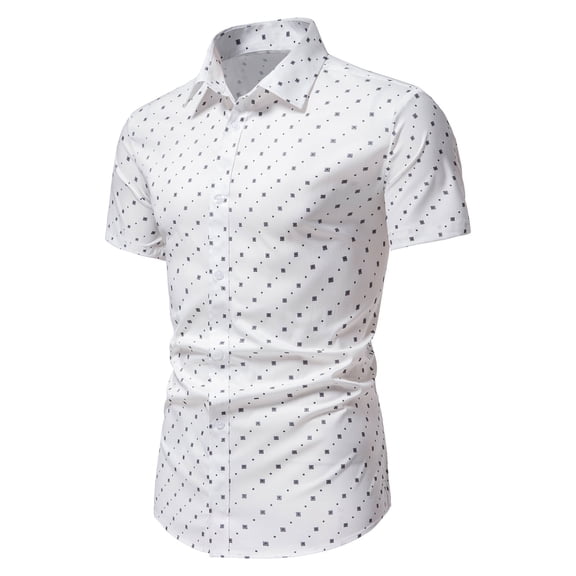 IROINNID Men's Stylish Casual Lapel Short Sleeve Versatile Blouse