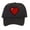 Black, variant on Men's 80's Retro Large 8 Bit Pixelated Heart Gamer Trucker Hat, Navy