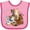 Pink and Fuchsia, variant on Inktastic Happy Farm Animals Boys or Girls Baby Bib
