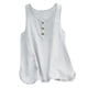 thumbnail image 1 of Top sin mangas con cuello redondo y botones para mujer: camiseta informal de verano, tejido de poliéster, corte regular, para el día a día y la playa, 1 of 4