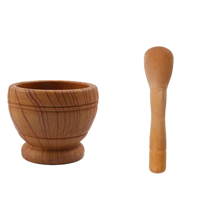 Moyic Prensa de ajos duradera y fácil de majar, trituradora de jengibre para todas las necesidades de cocina, cuenco triturador de especias Utensilios de cocina grano de madera
