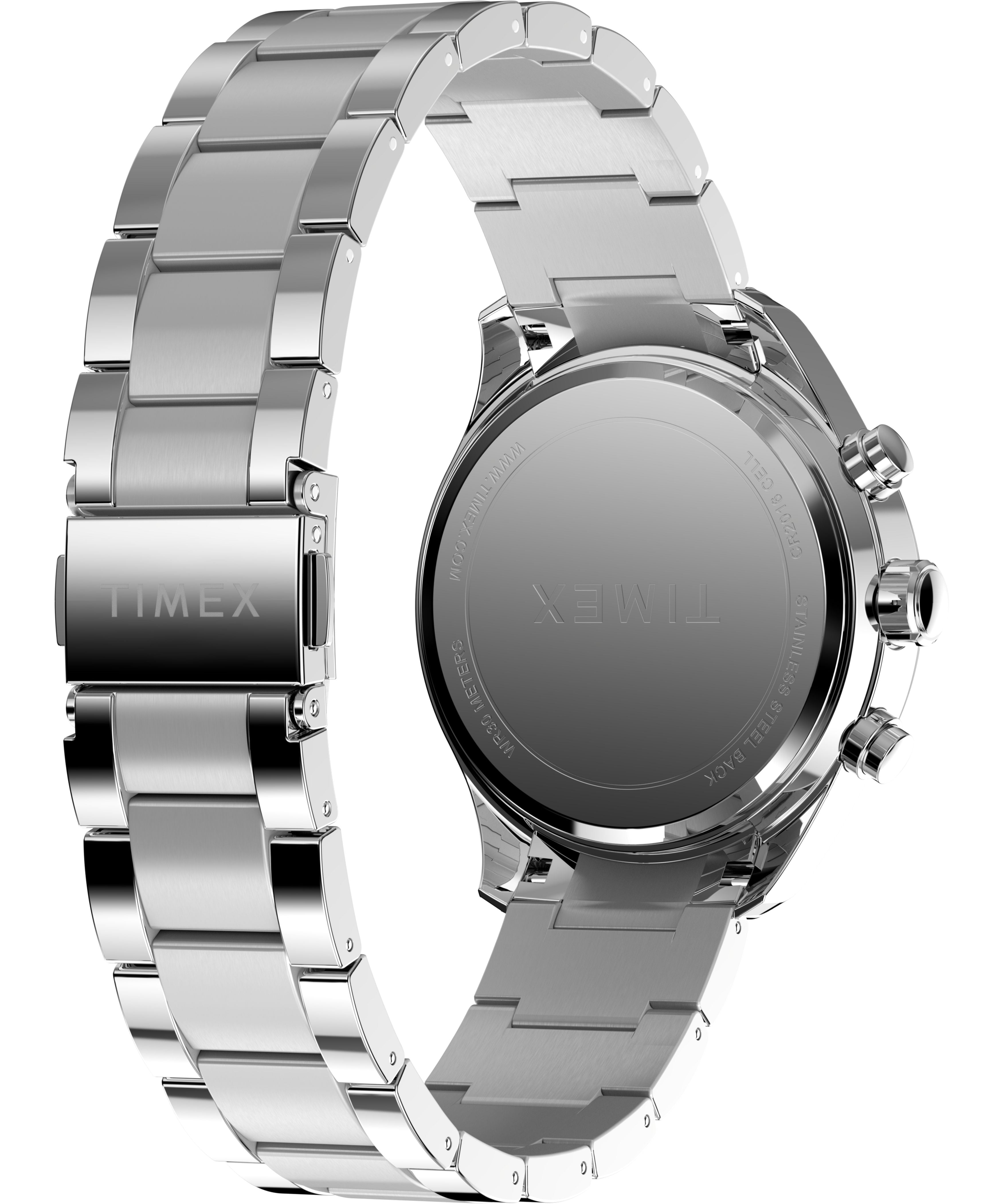Timex Women's Chronograph 38mm Watch - Silver-Tone Bracelet Blue Dial Silver-Tone Case