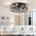 thumbnail image 4 of GCGAFUL 18.1" Caged Ceiling Fan with Light and Remote, Farmhouse Flush Mount Ceiling Fan Light with 6 Speeds, Reversible, for Living Room Bedroom, 4 of 8