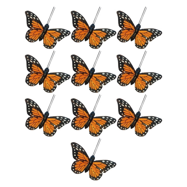 10 piezas de mariposa simulada, artesanías 3D falsas, mariposas de plumas para fiesta, hogar