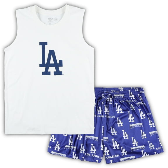 Women's Concepts Sport White/Royal Los Angeles Dodgers Plus Size Tank Top & Shorts Sleep Set