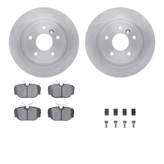 Dynamic Friction Company Rear Brake Rotors with 5000 Advanced Brake Pads includes Hardware 6512-11058
