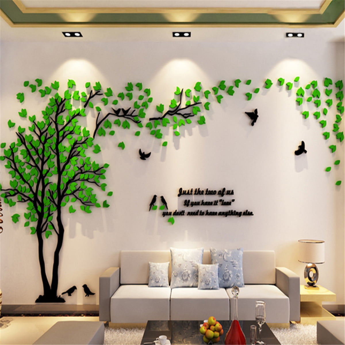 Green Lovers Tree Art Mural Removable Vinyl Decal Home Decor Wall Stickers Large 